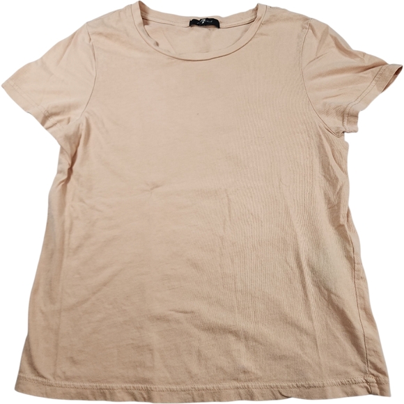 7 Diamonds Tan 100% Cotton Crewneck Tee Size XS, Classic Basic - Picture 1 of 9